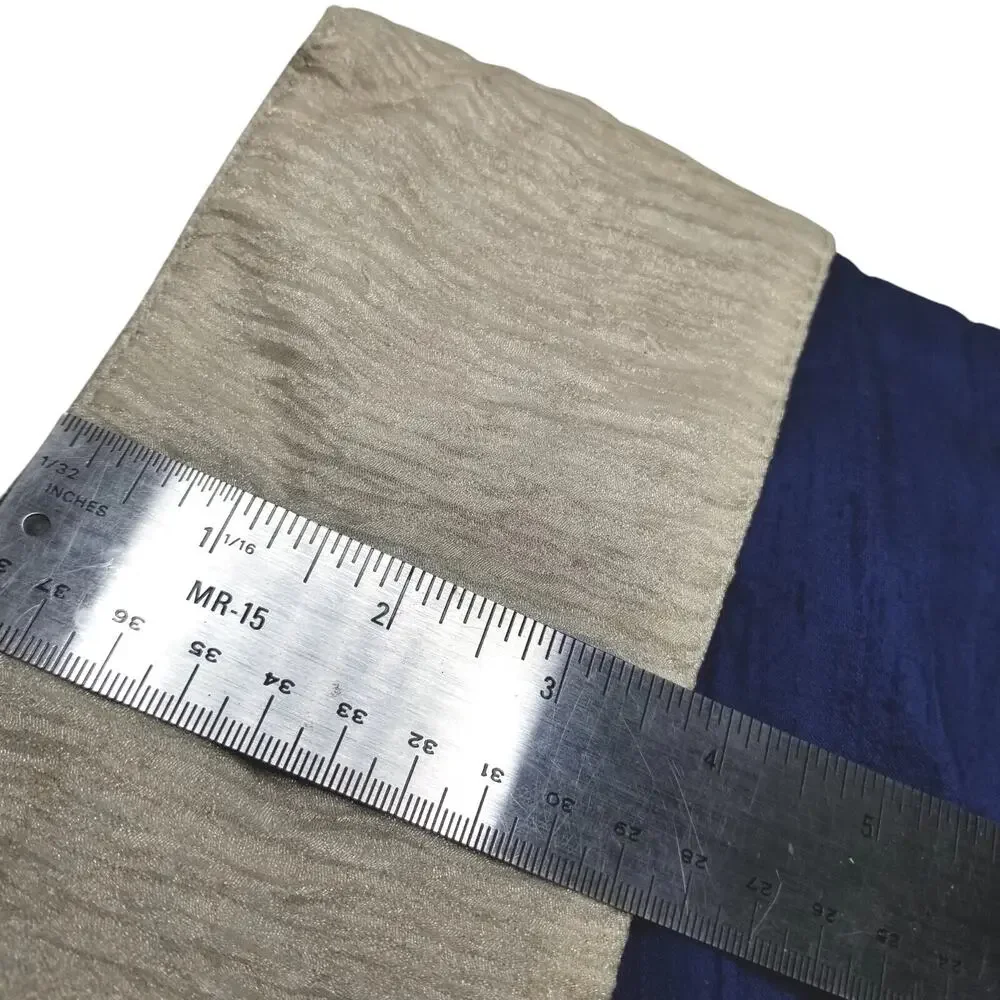 Christmas Stocking 90% Silk 10% Lurex Navy Blue Cream 18